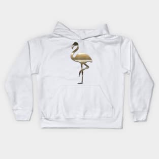 Gold Copper Look Flamingo Pattern Kids Hoodie